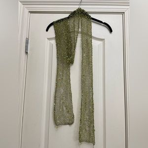 Beaded green neck scarf
